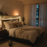 Peaceful sleep environment supporting skin health