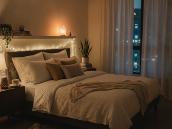 Peaceful sleep environment supporting skin health