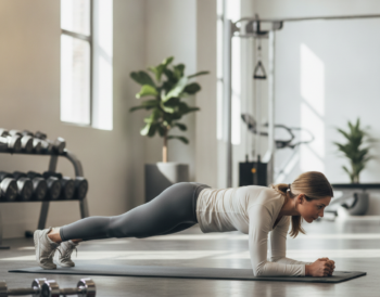 Person performing a targeted core exercise, illustrating the spot-reduction myth article