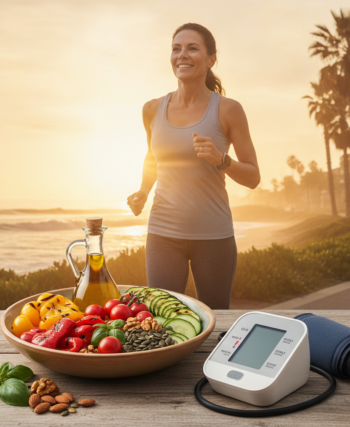 Heart health habits: exercise, Mediterranean diet and blood pressure monitoring